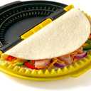 Tortilla Sealer, 3-in-1 Crimp it Tortilla Crimper, Adjustable Quesadilla Crimper for 6"/8"/10" Wraps, Flip Wrap Tortilla Maker for Taco, Sandwich, Burritos (Black and Yellow)