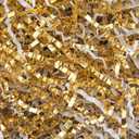 Caleihd 4.5oz Crinkle Cut Paper Shredded Filler Paper for Gift Baskets Gift Box Confetti Paper Shreds Decoration Stuffing for Birthday, Weddings, Anniversaries, Christmas Wrapping White&Gold