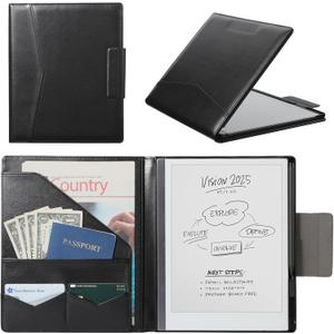 CoBak Premium PU Leather Case for 10.3" Remarkable 2 Tablet (2020) - Folder Design, Slim Hard Shell with Pen Holder,Black Leather