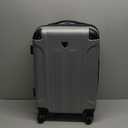 Travelers Club Chicago Hardside Expandable Spinner Luggage, Silver, 20" Carry-On