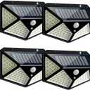 Solar Lights Outdoor [100 LED/3 Working Mode], Solar Security Lights Motion Sensor Lights Wireless IP65 Waterproof Solar Powered for Garden Fence Patio Garage Deck