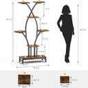 Plant Stand Indoor with Grow Lights - 7 Tiered Metal Corner Shelf for Multiple Plants, 63" Corner Plant Stand for Indoor Plants, X-Shaped Plant Rack for Home, Living Room, Office & Patio Decor