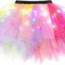 EVILD Girls Light Up Tutu Skirt Neon Rainbow Tutu Skirts