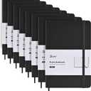 SUIN Lined Journal Notebooks for Work, School & Journaling  Hardcover, Medium A5 Size 5.6 x 8 in, 160 Pages, 100 GSM Thick Paper for Note Taking & Writing (Black-8Pack)