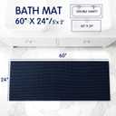 subrtex Bath Mat, Chenille Bath Rug, Soft Short Plush Bath Mat, Water Absorbent Shower Mat, Quick Dry, Machine Washable, Navy, 24' x 60'