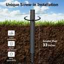 Shade Sail Poles, Heavy Duty Sun Shade Poles, Screw in Poles for Sun Shades Outdoor, 12 Ft Sun Shade Sail Poles with D-Clamps, 2.28" Sun Shade Pole Kit for Ground Soil Backyard,Black, 12FT Single Pack