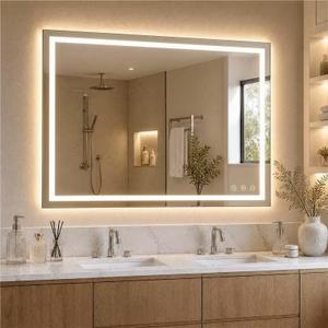 ModernMate 40"x32" LED Bathroom Mirror, Front & Backlit, Anti-Fog