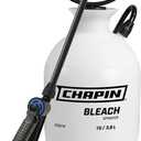 Chapin 20074: Made in the USA Disinfectant Bleach Sprayer, 1-Gallon, Adjustable Cone Nozzle, Compatible with Bleach Solutions and Fungicides, Bonus Spray Shield, Translucent White