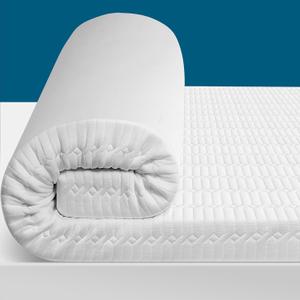 3 Inch Cooling Memory Foam Mattress Topper, High Density Supportive Foam Mattress Topper with Washable Removable Bamboo Cover, Hypoallergenic, Bed Mattress Pad Queen Size