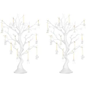 Nuptio Artificial Trees Decorative Branch: 2 Pcs White Ornament Display 22.8in Tall Halloween Decorations Wedding Centerpiece for Table Fake Easter Tree for Christmas Thanksgiving Birthday Party Decor