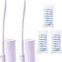 Topo Bear Disposable Toilet Brush Holder Set Toilet Wand (Pack of 2) Toilet Cleaner Scrubber with 24 Refills