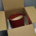 Ceramic Flower Pot for Plants - Cylinder Modern 8 Inch Plant Pot Indoor with Drainage Hole and Saucer, Home Office Room Porch Decor, Red