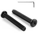 M6-1.0 x 100mm Flat Head Hex Socket Cap Screws Bolts 10Pcs, M6 Bolt 304 Stainless Steel Black Zinc Plated, Full Thread, with Hex Spanner