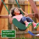 66" Heavy Duty Coated Iron Chain Sensory Swing Seat, Therapy Outdoor Playground Set Accessories With Snap Hooks and Hanging Straps (Green)