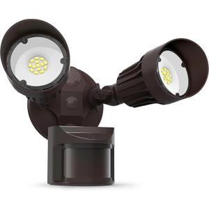 JJC LED Security Lights Motion Sensor Flood Light Outdoor Fixture,27.5W(120W Equiv.) 3000LM,IP65 Waterproof,3000K Warm White ETL Listed Outdoor Lighting Brown (Not Solar Powered)