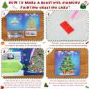 Clabby 12 Pcs 12 Pcs Christmas Card Making Kits, 5D Diamond Art Greeting Card, DIY Christmas Diamond Art Painting Crafts Advent Calendar Round Drill Gem for Party Adults Holiday Friend Family (Warm)
