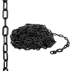 Acrux7 Plastic Chain 82 FT. 1.5 Inch Diameter Black Plastic Chain Link, Light Weight UV Protected Plastic Chain Barrier for Hanging Halloween Fake Chains Decoration, Chains Cosplay