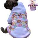 Purple Puppy Dog Hoodies for Small Medium Dogs, Christmas Hooded Sweatshirt with Pocket Pet Cat Hoody Clothes Sweaters Fleece Coat Dog Costume Winter (XXL)