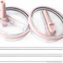 Tumbler Lid Replacement for Hydrojug Traveler 40oz Water Bottle With Handle(ONLY), Flip Straw Lid for Hydrojug 40oz Tumbler, Accessories for Hydro Jug, Leak Proof and BPA Free(Pink)