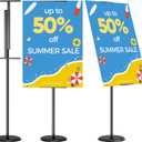 Adjustable Poster Stand for Display - Floor Standing Poster Sign Stand Metal with 180 Angle Rotation, Great for Events, Advertising, and Direction Board & Foam Poster (1 PACK)
