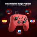 BETMI RGB Wired Pro Controller for Switch 2 with 9-Axis Motion Sensing/C Button/Hall Effect Joysticks/LED Light/Dual Vibration/Built-in Stereo Jack/Marco, Gamepad Fit for Switch/Lite/OLED/PC (Red)
