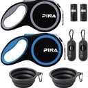PINA Retractable Dog Leash, 26ft Dog Leash for Small Medium Large Dogs Up to 110lbs, 360° Tangle-Free Strong Reflective Nylon Tape, with Anti-Slip Handle, One-Handed Brake, Lock - 2PACK