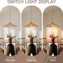Large Rope Woven Pendant Light19.6" Adjustable Coastal Lamp Shade, Farmhouse Chandelier Vintage Hanging Lighting for Kitchen Bedroom Dining Living Room