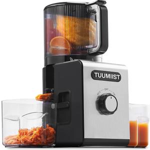 Cold Press Juicer Machine, 6.5" Large Feed Chute Masticating Extractor, Easy to Clean for Whole Fruits & Vegetables, High Yield