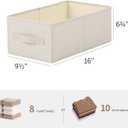 Linen Folding Storage Bins, 3 Pack Large Storage Baskets, Washable, Clothing Storage Bins with Handle, Closet Organizer for Storage Sweater,Sheets (Beige, 16"x9"x6")