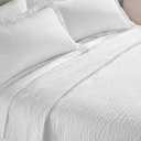 Courtyard by Marriott Coverlet King Size | Lightweight & Breathable Cotton Blend | Bedspread with Unique Wash-Activated Ripple Texture | Hotel Bedspread | White Quilt for All Season Comfort, White