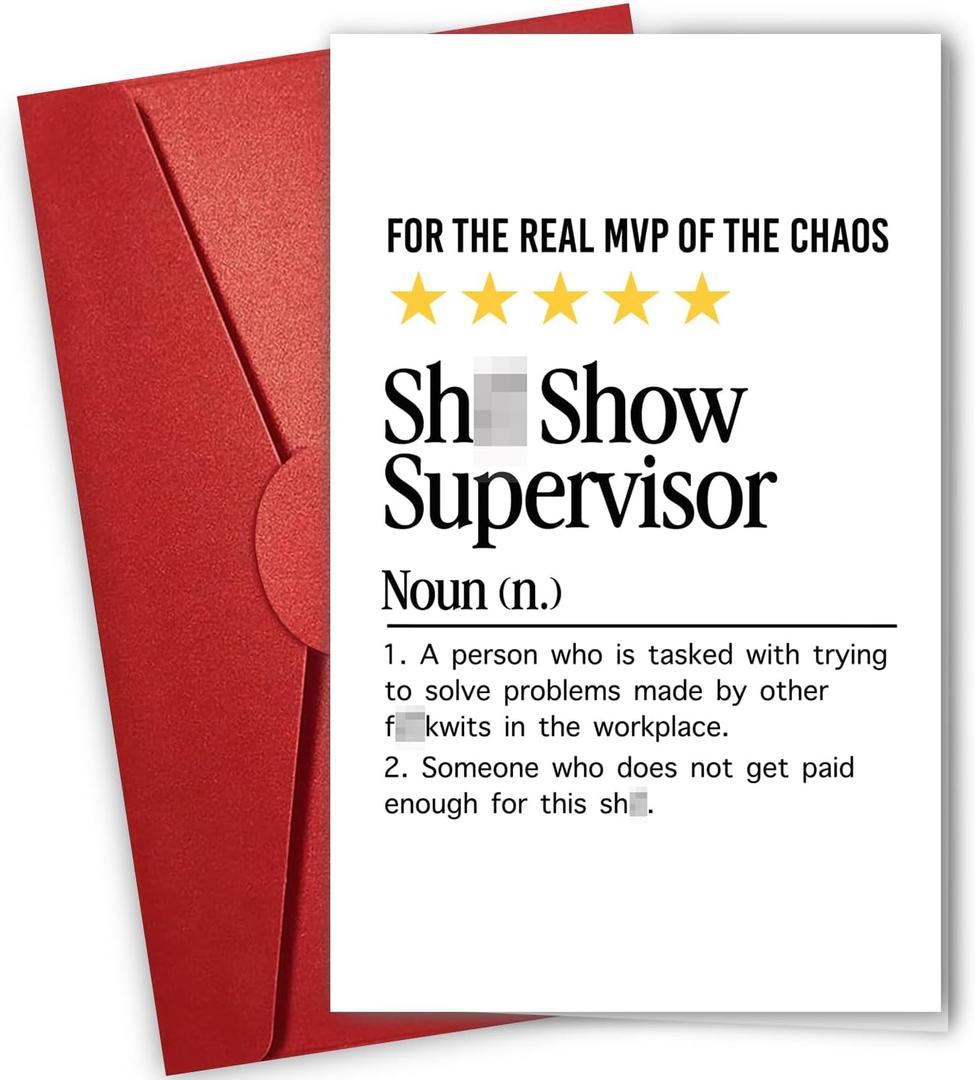 4 x NewEleven Funny Boss Gifts - Appreciaton Card, Boss Birthday Card For Men, Women, Manager - Supervisor Gifts For Women From Coworker, Colleague - Greeting Card