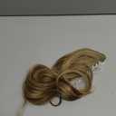 FELENDY 16" Ponytail Extension Long Curly Wavy Ponytails Clip in Claw Hair Extension Pony Tails Natural Looking Synthetic Hairpiece for Women Light Brown mix Ash Blonde