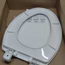 Mayfair Caswell Modern Toilet Seat, Slow Close, Easy Clean, Plastic, Elongated, White