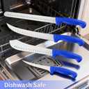 Stainless Steel Camping Knife - 5 PCS Chef Knives with Roll Bag, Kitchen Knife Set for Cutting Meat, Fruits & Vegetables (Blue)