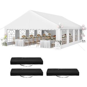 YITAHOME 20x30FT Party PVC White Tent Heavy Duty Wedding Event Shelters Upgraded Galvanized Ripple Canopy with Large Roof Removable Sidewalls & 2 Storage Bags 600D Oxford Commercial