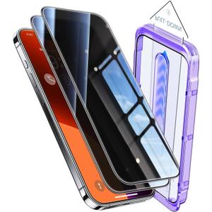 9H+ Glass for iPhone 15 Pro Max Privacy Screen Protector [Reliable 25 Privacy Protection][Mil-Grade Shatterproof Tempered Glass] Full Coverage Screen Protector for 15 Pro Max, 2 Packs