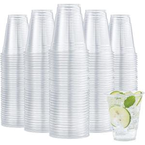 Turbo Bee 200 Pack 12 OZ Clear Plastic Cups, Disposable Crystal Plastic Party Cups for Iced Coffee, Smoothie, Slurpee, or Any Cold Drinks