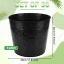 30 Pcs 5 Gallon Nursery Bags 13.8 Inch Thicken Soft Plastic Seedling Pots Seed Plant Bags with Drainage Holes for Large Flowers Trees Vegetables Indoor Outdoor Women Gardening Gifts, Black