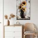 Sunflower Pictures Kitchen Wall Decor: Yellow Sunflower Paintings Rustic Farmhouse Wall Art Canvas Prints Vintage Posters Country Bathroom Decor Modern Artwork Wall Hanging Decor 16x24 Inches