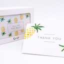 Gooji 4x6 Pineapple Thank You Cards (Bulk 36-Pack) Matching Peel-and-Seal White Envelopes | Assorted Set, Watercolor, Colorful Graphics | Birthday Party, Baby Shower, Weddings, Graduation Blank Notes