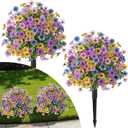 Alupssuc 2Pcs 20" Artificial Topiary Ball Flowers for Outdoors Decoration
