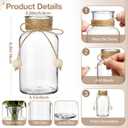TBWIND Vintage Glass Flower Vase, 12PCS Farmhouse Mason Jar Vases for Centerpiece Clear Bud Vases in Bulk with DIY Accessories for Wedding Party Table Decorations Home Decor