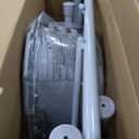 Drive Medical 11148-1 Folding Steel Bedside Commode Chair, Portable Toilet, Supports Individuals Weighing Up To 350 Lbs, with 7.5 Qt. Bucket and 13.5 Inch Seat, Grey