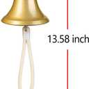 Hanging Bell Dinner Bell Outdoor Bell Bracket Mount Wall Bell Indoor Rope Bell Ship/Boat/Nautical/Door/School/Reception/Home/Church Bell(Gold)