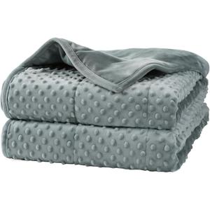 Alomidds Weighted Blanket (60"x80",15lbs Queen Size - Grey), Weighted Blankets for Adults and Kids, Cooling Breathable Soft and Comfort Minky, Heavy Blanket Microfiber Material with Glass Beads