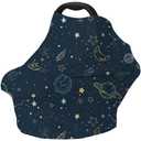 Car Seat Covers for Babies Multi-use Breastfeeding Cover Carseat Canopy Cover, Infant Stroller Covers for Boys and Girls (Navy Blue Space)