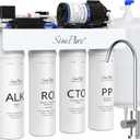 SimPure T1-100ALK Alkaline Reverse Osmosis Water Filter, Mineral Reverse Osmosis System 7 Stage, NSF/ANSI 58 Certified, Under Sink RO Water Filtration System 100 GPD with Tank, Build in Pump