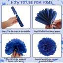 Trgowaul Happy Birthday Decorations - 22 PCS Blue Set, Navy Blue Banner, Honeycomb Balls & Hanging Swirls for Boys & Girls