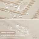 Boho Farmhouse Shower Curtain Woven Fabric Cute Beige Shower Curtain, 72 x 72 Tufted Chevron Textured Striped Modern Farmhouse Minimalist for Bathroom