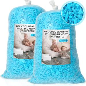 Bean Bag Filler, 10lbs Shredded Memory Foam Filling, Soft Pillow Stuffing Bean Bag Refill Foam for Couch, Cushion, Stuffed Animals, Dog Bed, Arts Crafts (Blue)